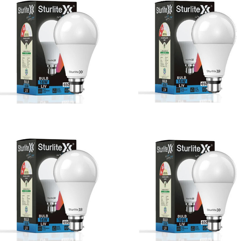 Sturlite 16 W Basic Standard B22 D LED Bulb (White, Pack of 4)
