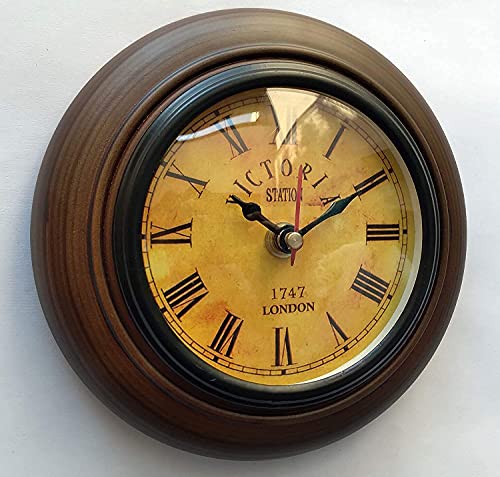 Wooden Victoria Wall Clock Antique