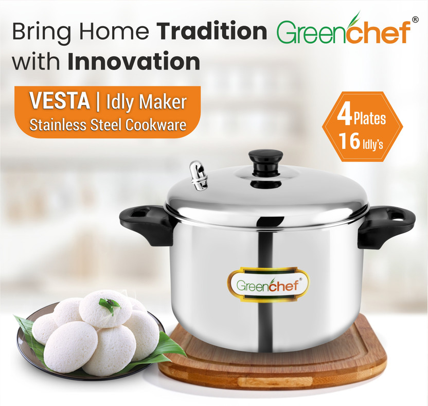 Greenchef Vesta Induction Idli Maker (4 Plates , 16 Idlis ) - Image 5
