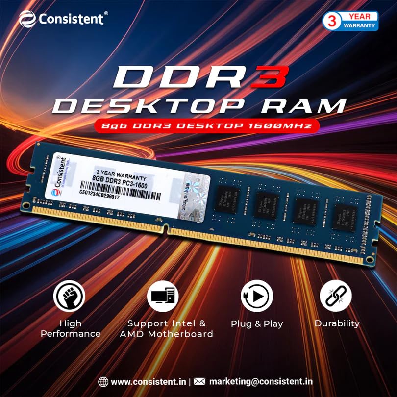 Consistent 8GB DDR3 1600MHz Desktop
