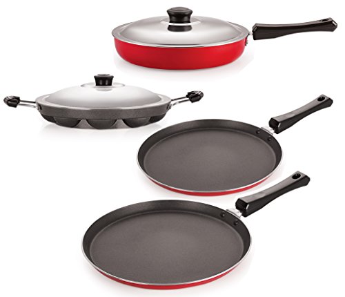 Nirlon Rust Free Non-Stick Cookware Gift Set Withsteel Lid