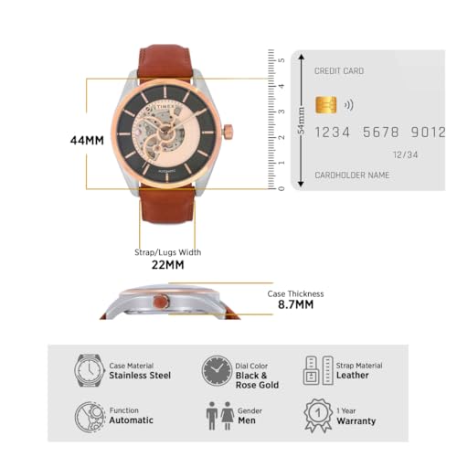 TIMEX Round 44mm Black Dial Automatic Men Watch - TWEG17503 - Image 3