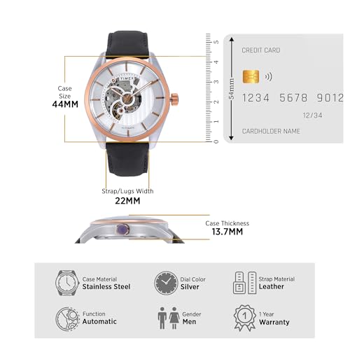 TIMEX Round 44mm Silver Dial Automatic Men Watch - TWEG17502 - Image 3