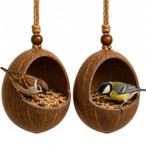 Bird Feeder Natural Coconut Shell Pack of 2