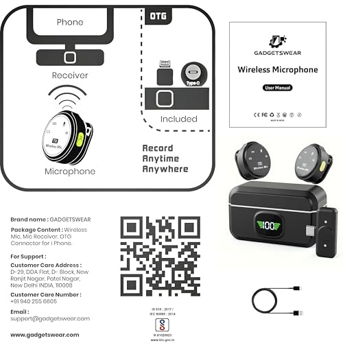 GADGETSWEAR Q8 Dual Wireless Lavalier