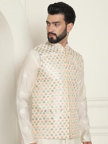SOJANYA (Since 1958 Men's Silk Blend Printed ONLY Long Kurta - Image 3