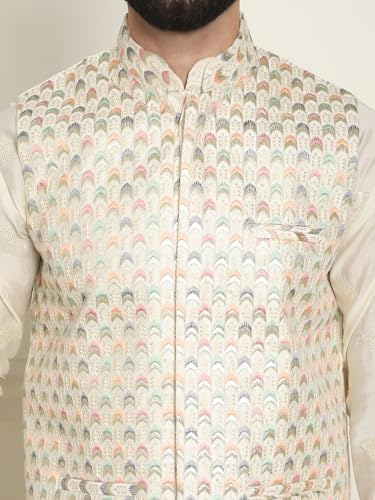 SOJANYA (Since 1958 Men's Silk Blend Printed ONLY Long Kurta - Image 5