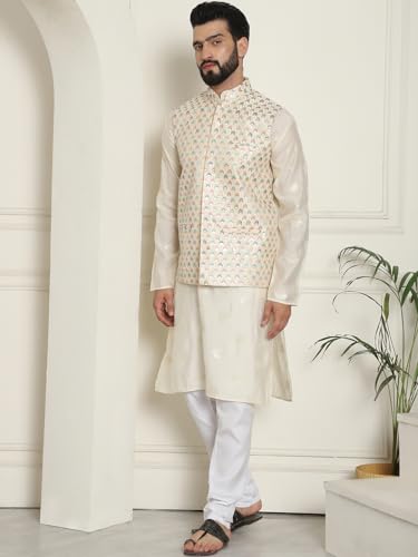 SOJANYA (Since 1958 Men's Silk Blend Printed ONLY Long Kurta - Image 6