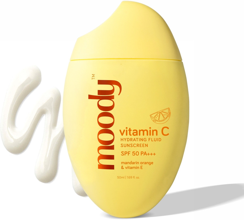 MOODY Sunscreen - SPF 50 PA+++ Vitamin C Hydrating Fluid Sunscree...more
