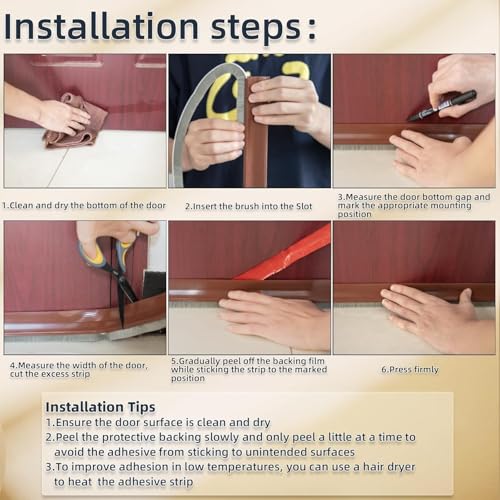 Door Draft Stopper with Brush