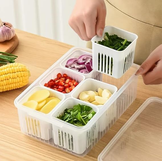 ADD2CART 6-Grid Refrigerator Storage Container
