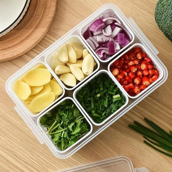 ADD2CART 6-Grid Refrigerator Storage Container