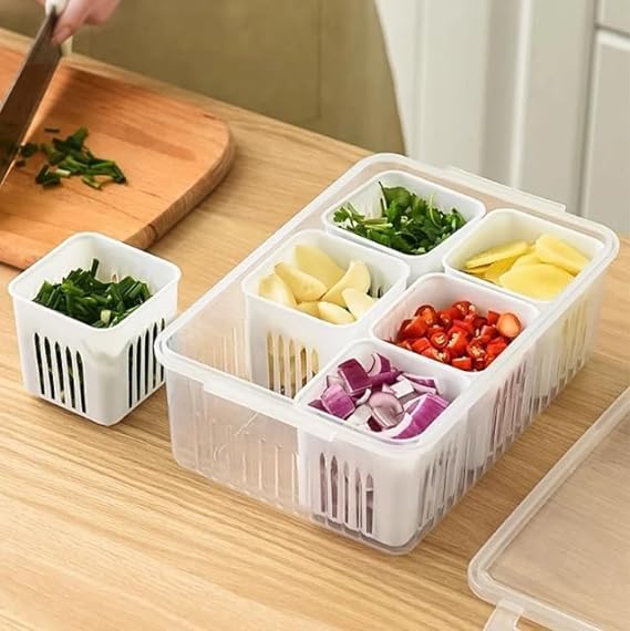ADD2CART 6-Grid Refrigerator Storage Container