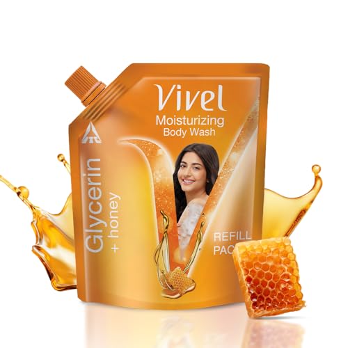Vivel Glycerin & Honey Moisturizing Body Wash for Men & Women, 1300ml Pouch