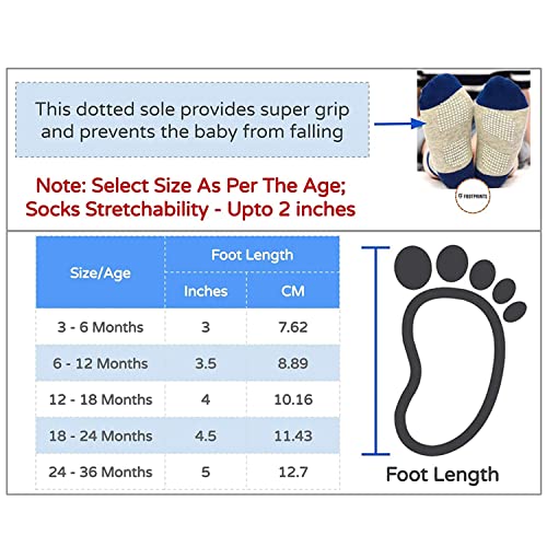 FOOTPRINTS Organic Cotton Anti-Skid Socks | Pack of 6 - Image 4
