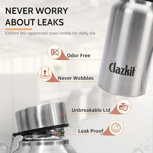 Clazkit Stainless Steel Water Bottle