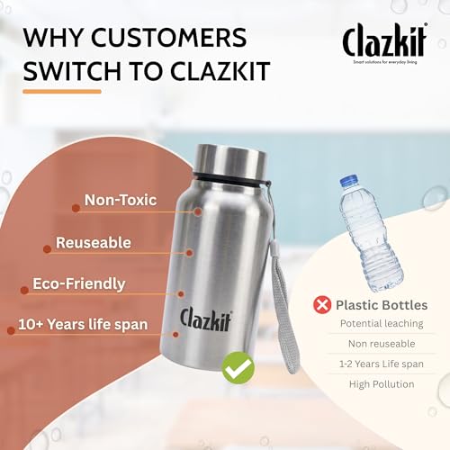 Clazkit Stainless Steel Water Bottle