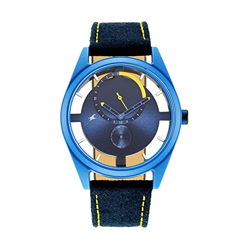 Fastrack Men Plastic Revibe Analog Blue Dial Watch-3256Pf01, Band Color-Blue