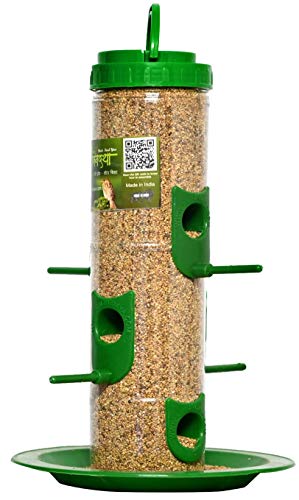 Plastic Bird Feeder For Bird Food Large 1 Piece_Green