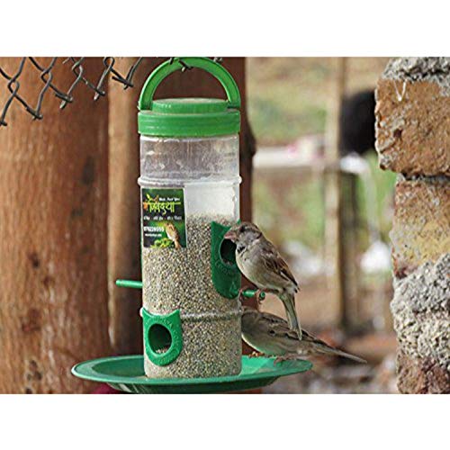 Plastic Bird Feeder For Bird Food Large 1 Piece_Green - Image 6