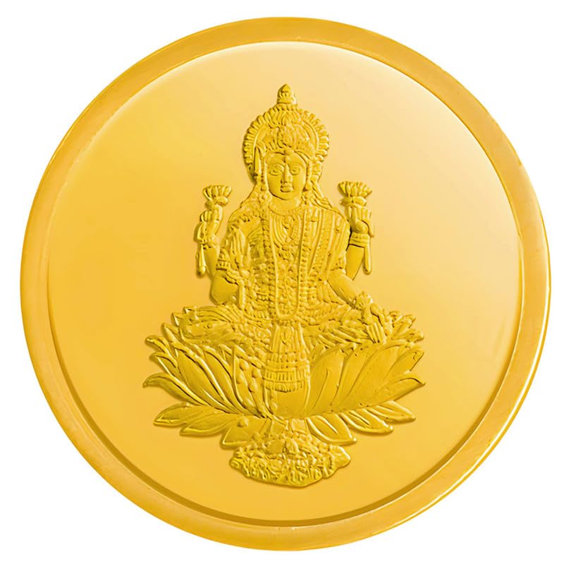 Kalyan Jewellers 24K (999) Purity Goddess Lakshmi Gold Coin 1 Gms