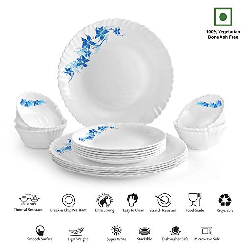 Cello Dazzle Opalware Dinner Set (18 Units, Blue Swirl) - Image 4