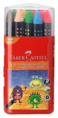 Faber-Castell Triangular 75mm Wax Crayons (Pack of 15)