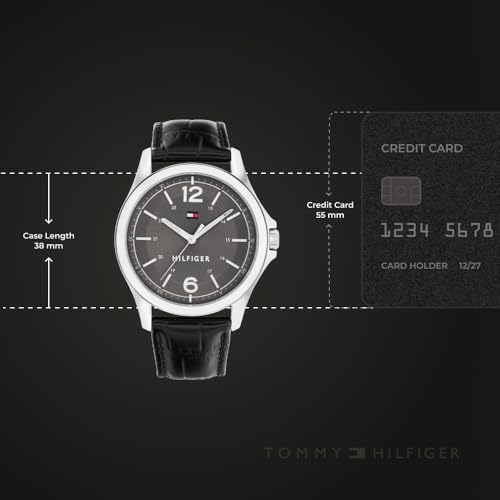 Tommy Hilfiger Analog Grey Dial Leather Strap Watch for Men - Image 3