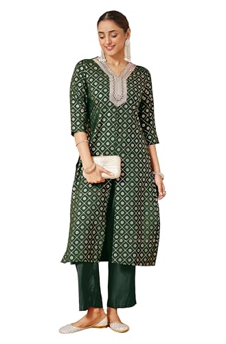 Janasya Women's Maroon Chanderi Silk