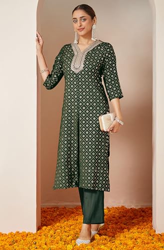 Janasya Women's Maroon Chanderi Silk