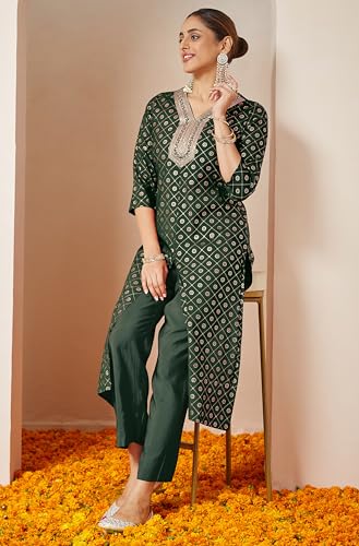 Janasya Women's Maroon Chanderi Silk