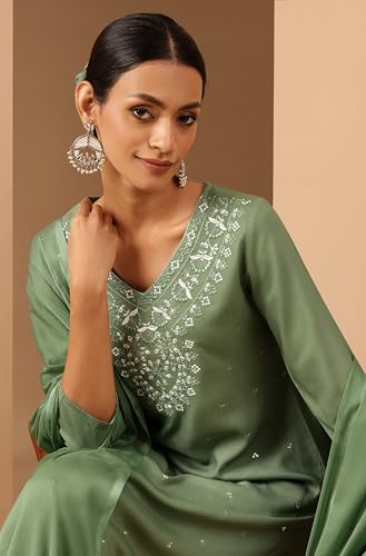 Janasya Women's Rayon Embroidery Straight Kurta Set - Image 5