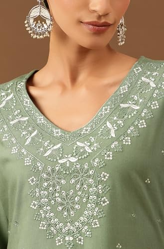 Janasya Women's Rayon Embroidery Straight Kurta Set - Image 7