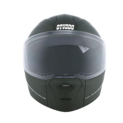 STUDDS Ninja Elite SUPER Flip Up Full Face Helmet (Military Green, L) - Image 3