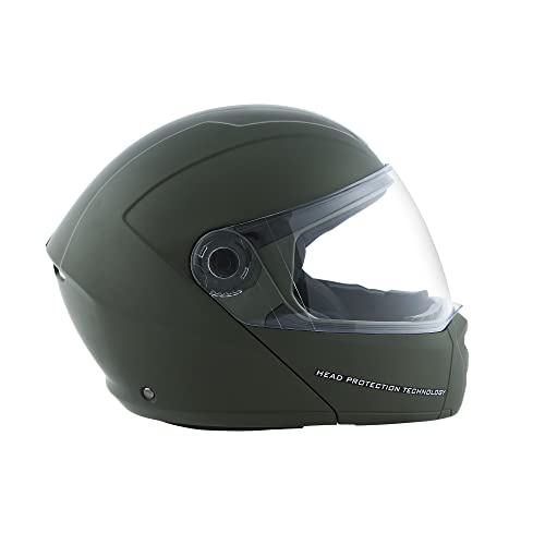 STUDDS Ninja Elite SUPER Flip Up Full Face Helmet (Military Green, L) - Image 4