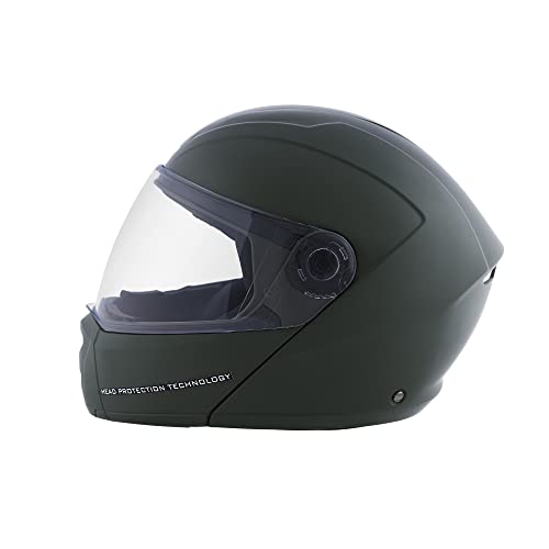 STUDDS Ninja Elite SUPER Flip Up Full Face Helmet (Military Green, L) - Image 6