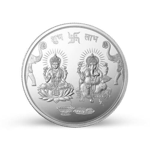 MMTC-PAMP 999.9+ Purest Silver Coin, Lakshmi Ganesh 10g Bar, LBMA Certified