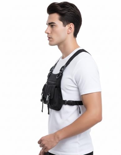 YoungCash Tactical Vest, Black, Multi-Pocket