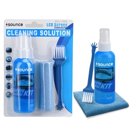 Sounce 3-in-1 Screen Cleaning Kit 100ml for Laptop, Mobile, TV, PC Monitor
