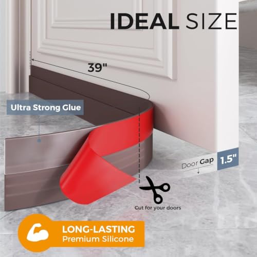 TEKCOOL Silicone Door Bottom/Under Gap