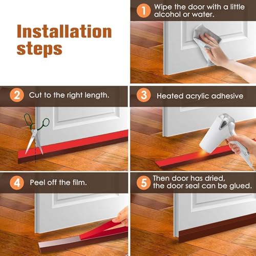 TEKCOOL Silicone Door Bottom/Under Gap