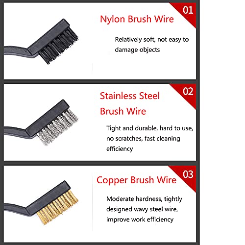 3Pcs Mini Wire Brush Set