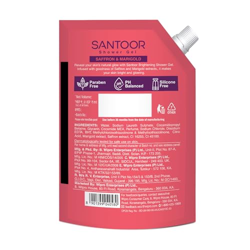 SANTOOR SHOWER GEL SAFFRON & MARIGOLD 1L - Image 2