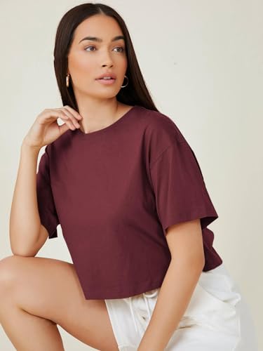 KOTTY Women's Solid Cotton Blend