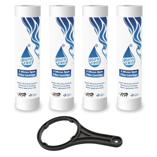 Purcell 4pcs Heavy Duty PP Spun Filter/Cartridge, 10 Inch, 5 Micron
