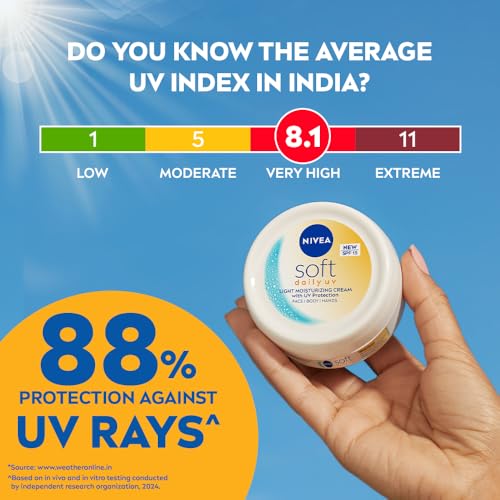 NIVEA Soft Daily UV Light Moisturising Cream with SPF-15, 300ml - Image 4