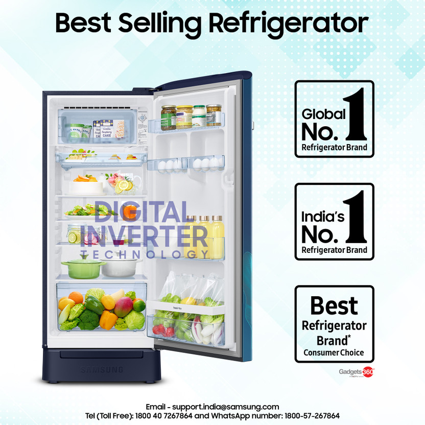 Samsung 215 L Direct Cool Single Door 5 Star Refrigerator with D - Image 4