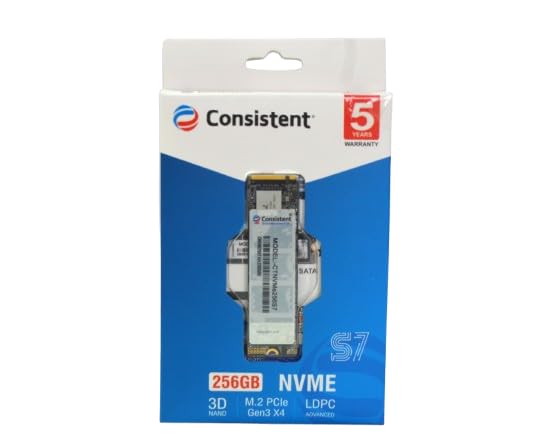 Consistent 256GB NVMe PCIe M.2