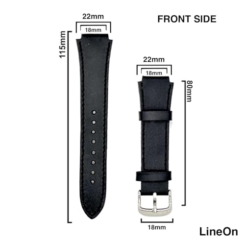 LineOn 18mm Premium Leather Watch