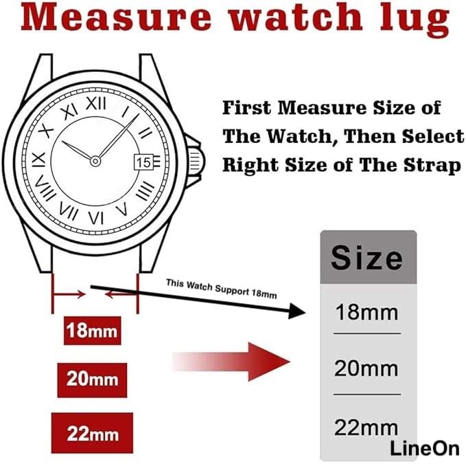 LineOn 18mm Premium Leather Watch